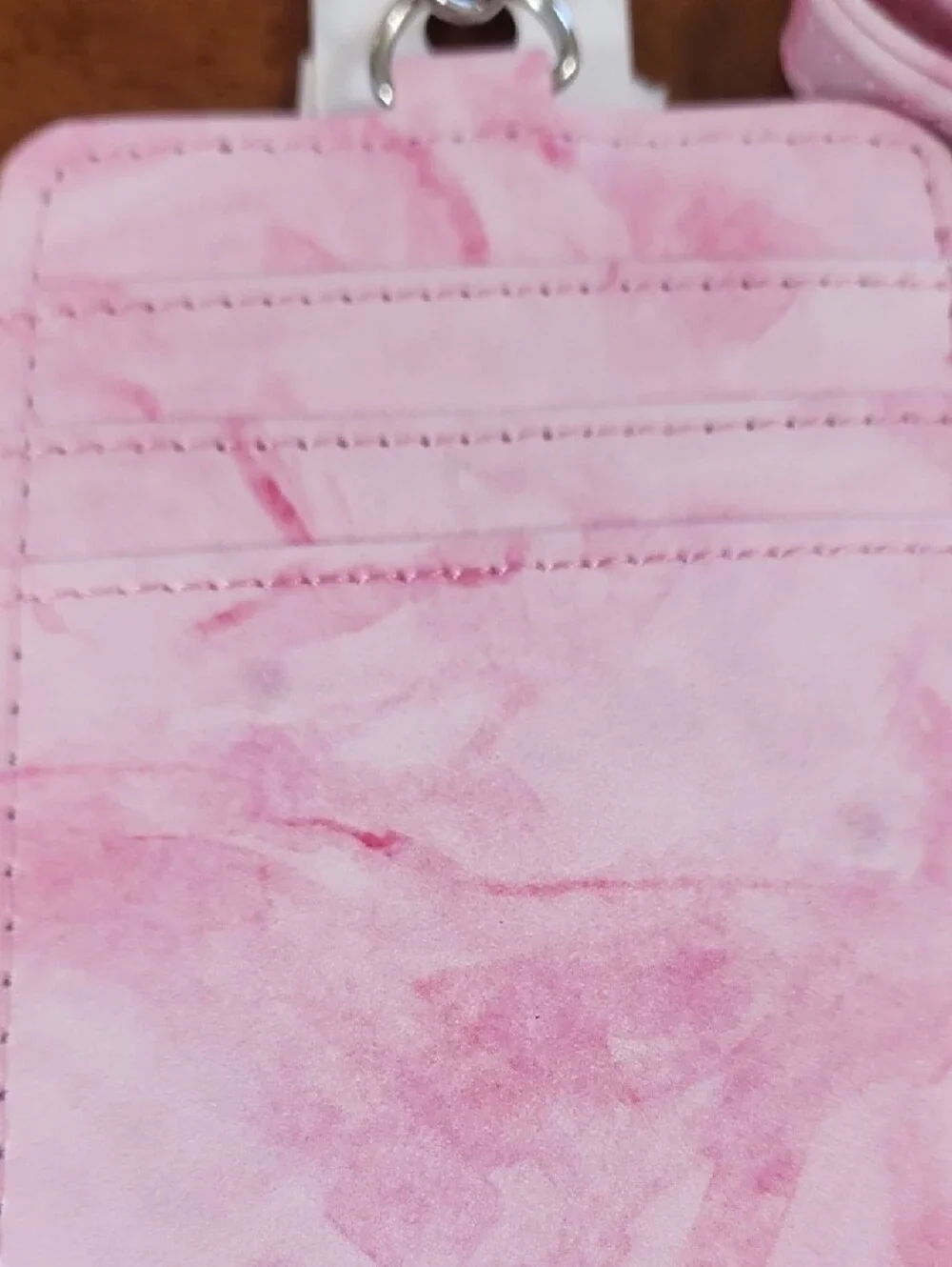 Olivia Moss Pink Marble ID‎ Card Holder with Retractable Reel and Lanyard